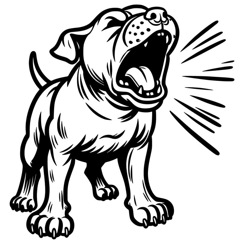 a pitbull barking