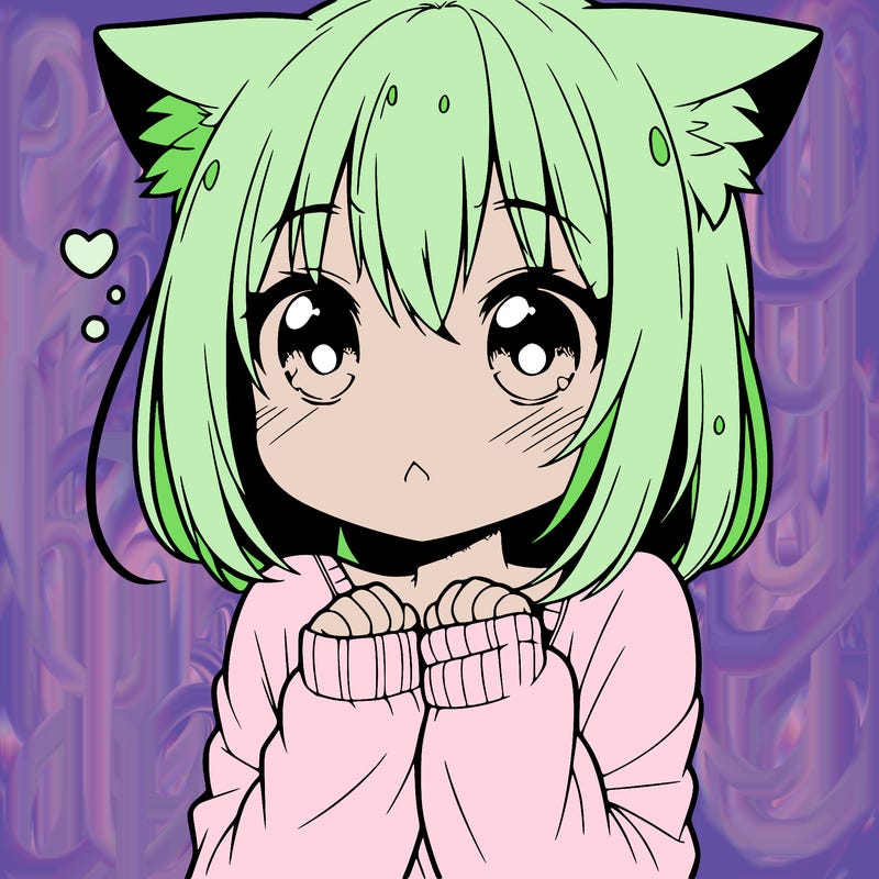 shy anime catgirl
