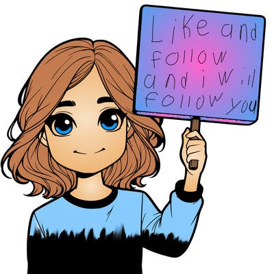 realistic girl holding up a sign