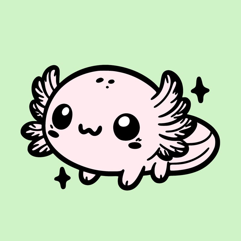 cute easy baby axolotl