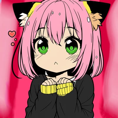 shy anime catgirl