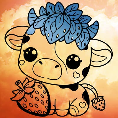 cute strawberry cow