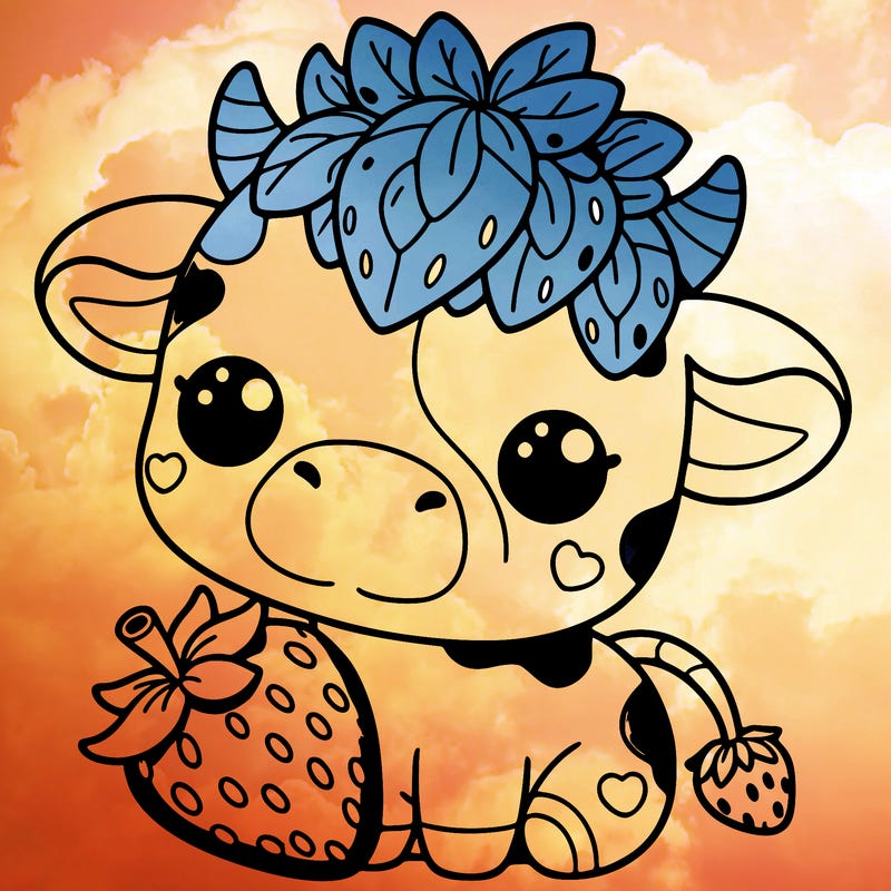 cute strawberry cow