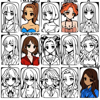 girls that look diffrent anime