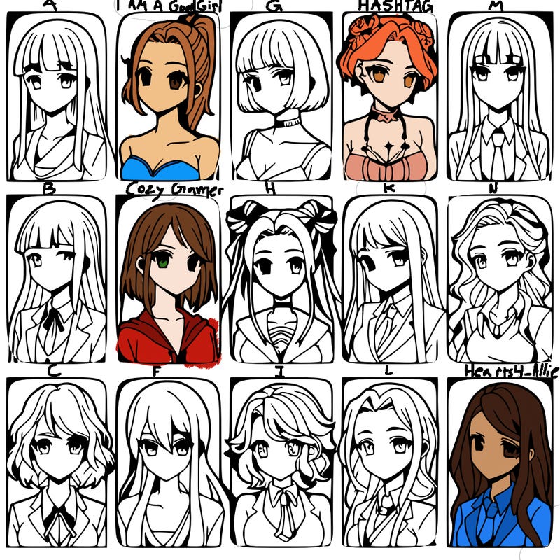 girls that look diffrent anime