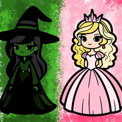 elphaba and glinda  from wicked