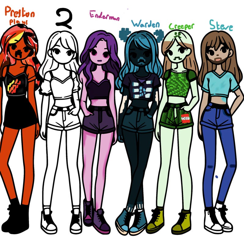 a group of girls wearing crop tops and shorts