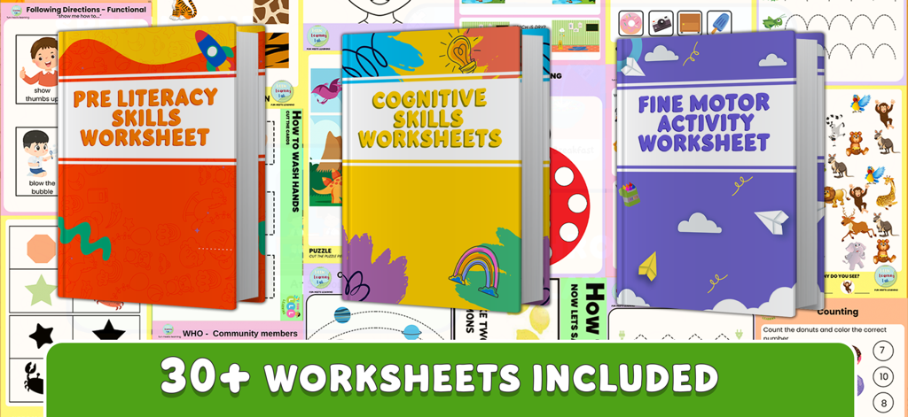 Speakaroo: Speech Therapy - A collection of printable pre-literacy cognitive and fine motor activity worksheets for children.