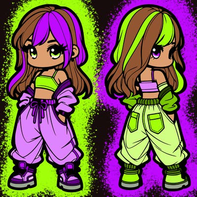 girl in crop top and baggy pants