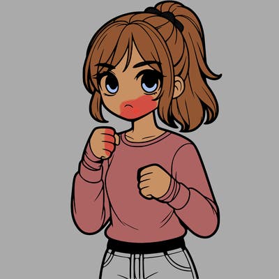 realistic girl who got in a fight