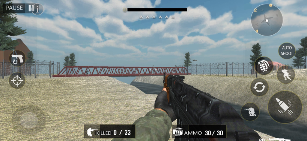 Call Of Shooter Sniper - FPS - First person view of a commando holding a rifle during a mission in Call Of Shooter Sniper