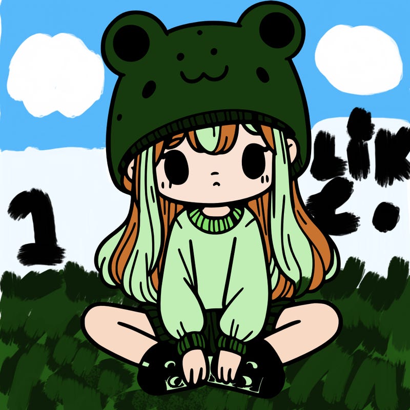 a girl wearing a frog hat and some frog socks