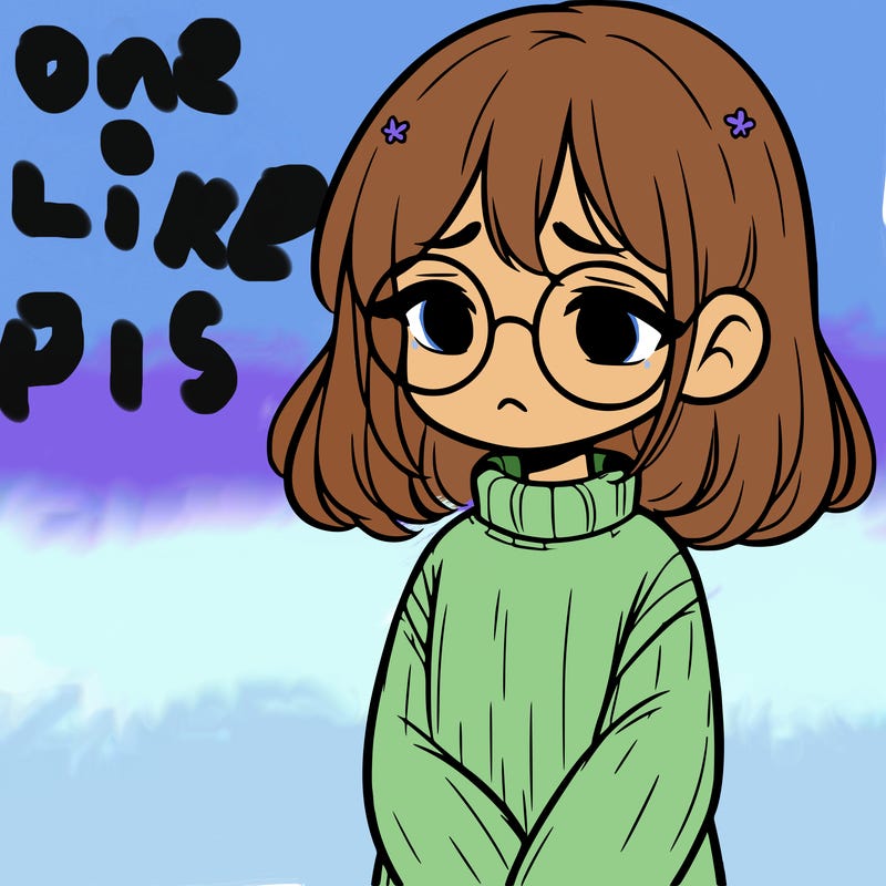 sad girl with glasses in a sweater