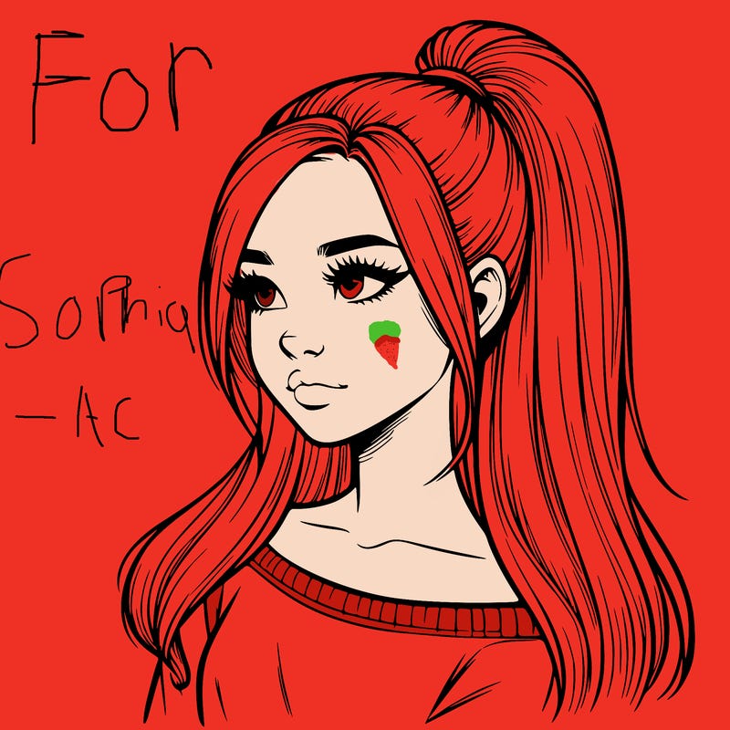 realistic girl with a high ponytail