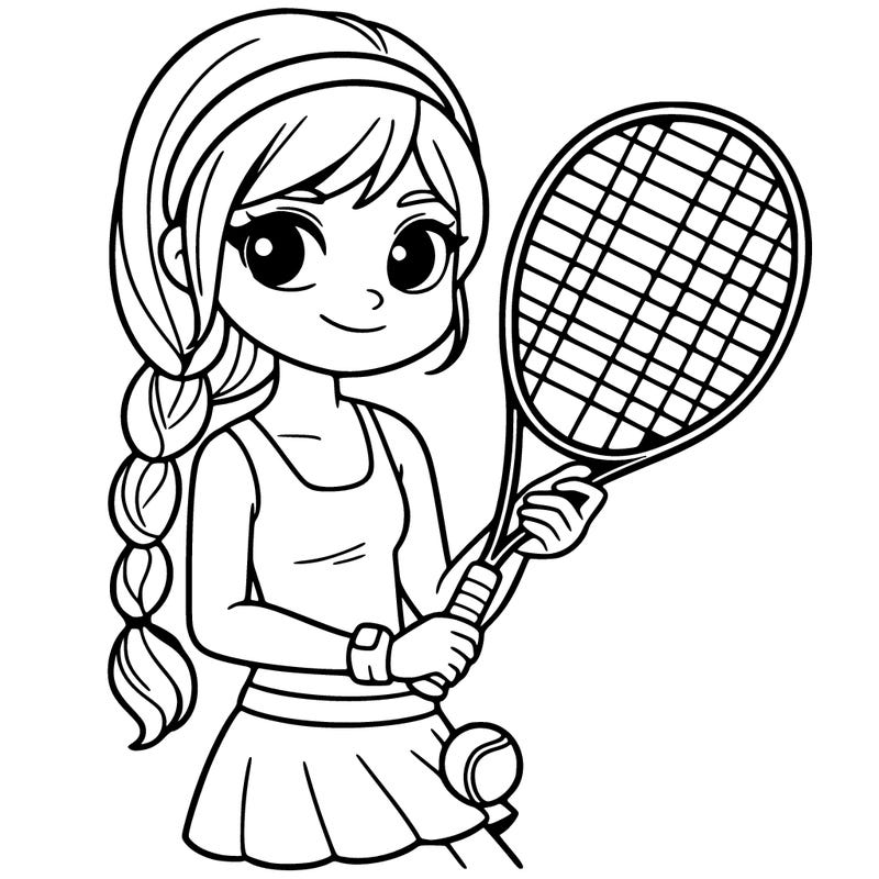 teenager girl plays tennis