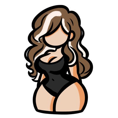 curvy woman with hair