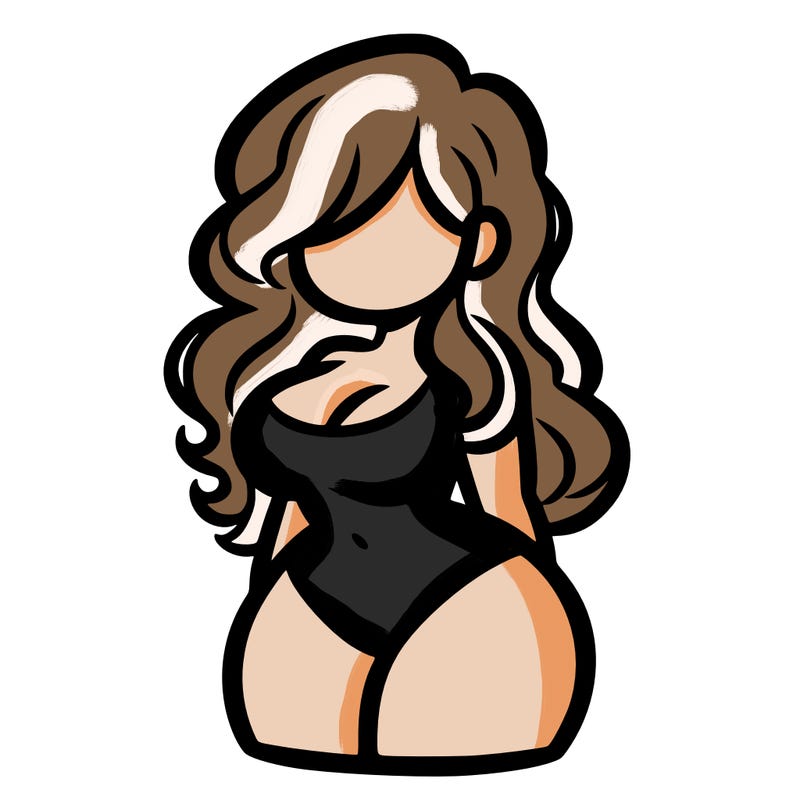 curvy woman with hair