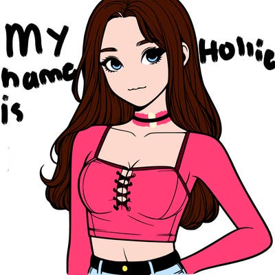 realistic girl with cute crop top