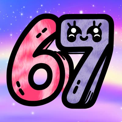 the numbers 67