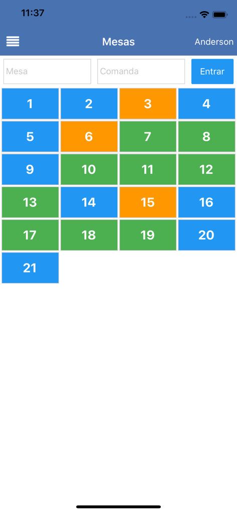 Saipos Garçom - 레스토랑 서버를 위한 디지털 테이블 관리 그리드