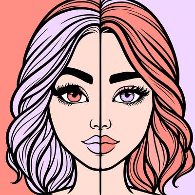 realistic girl split half