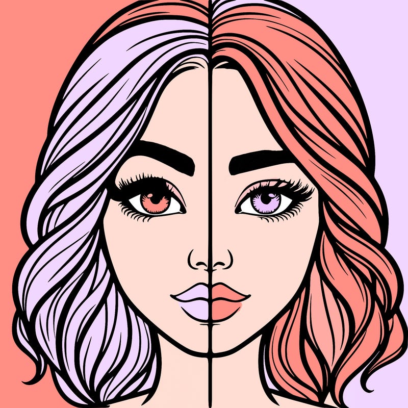 realistic girl split half