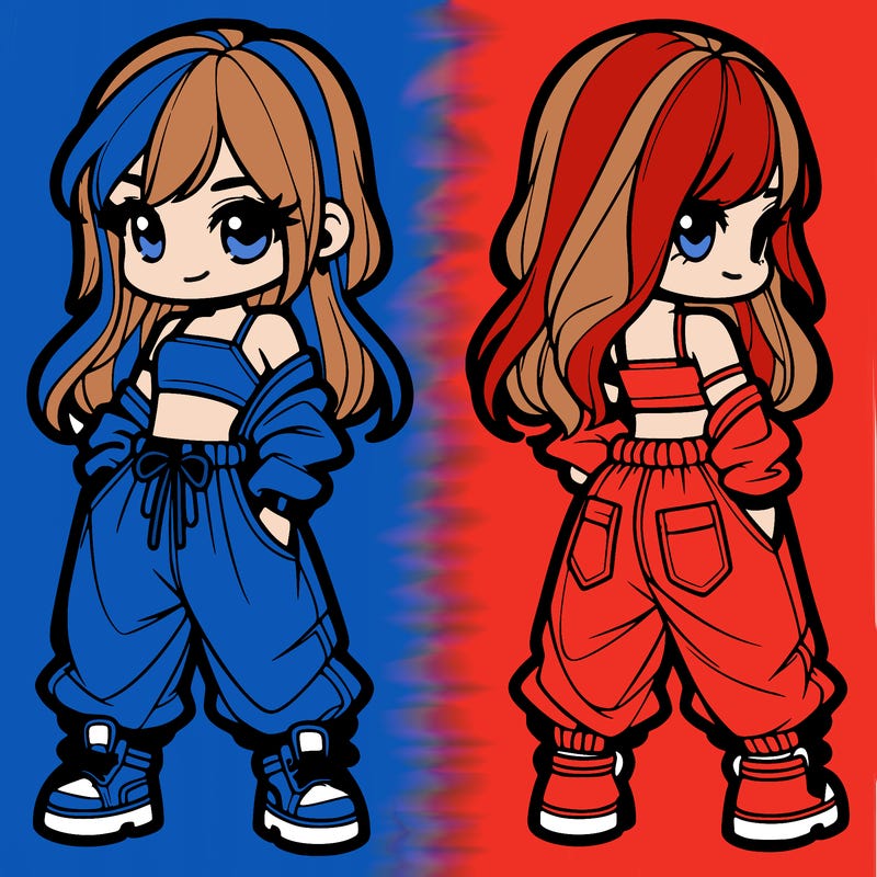 girl in crop top and baggy pants