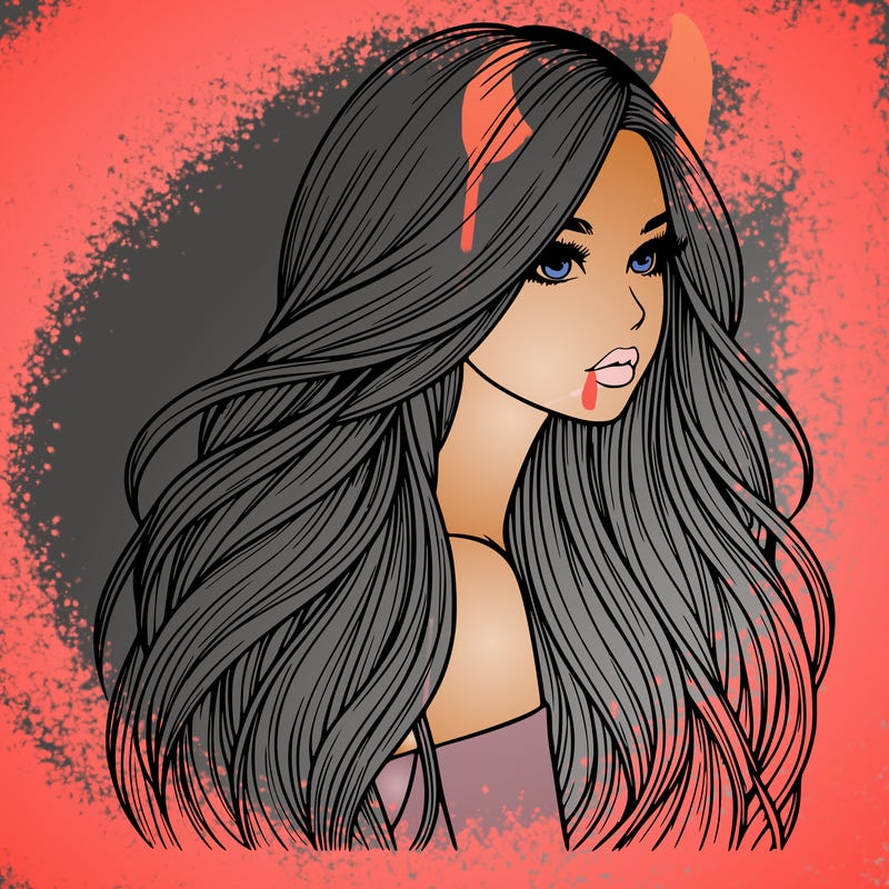 realistic girl with long realistic hair