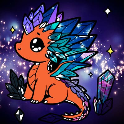little cute crystal dragon