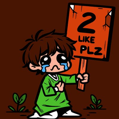 small poor toddler crying with sign that says 2 like plz