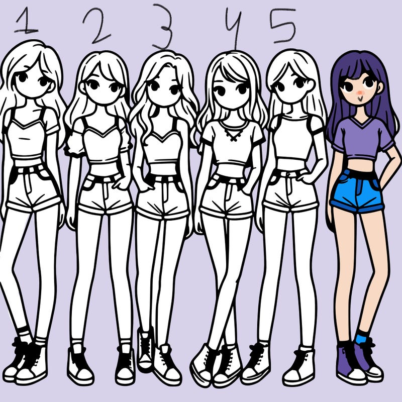 a group of girls wearing crop tops and shorts