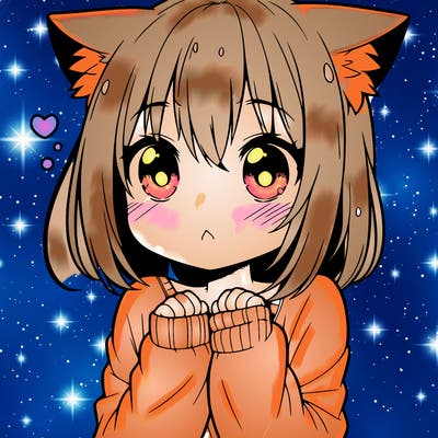 shy anime catgirl
