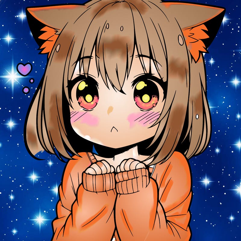 shy anime catgirl