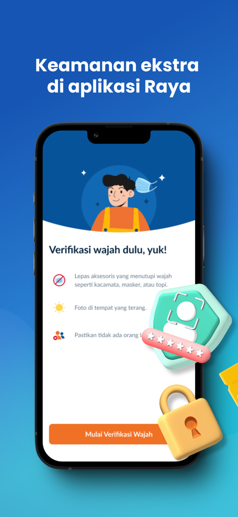 Raya Digital Bankの顔認証セキュリティ画面