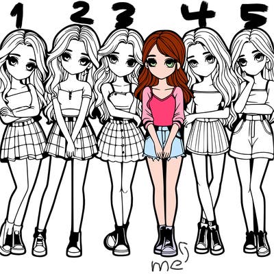 a group of girls realistic