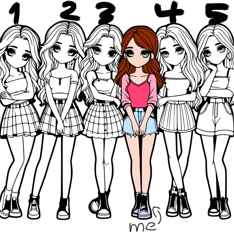 a group of girls realistic