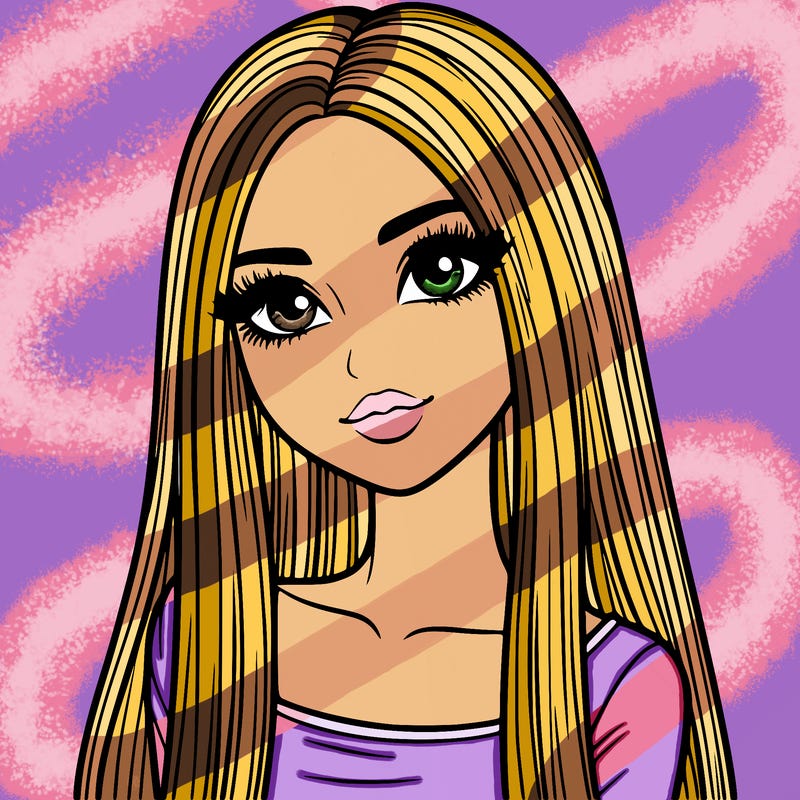 realistic girl with straight and long hair