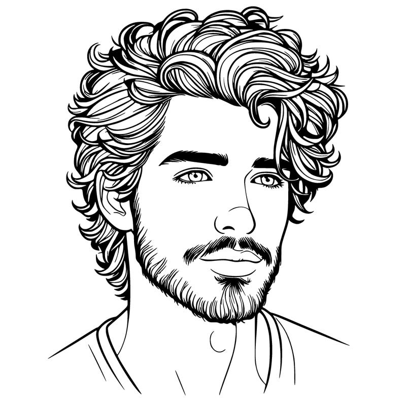 realistic man with fluffy hair