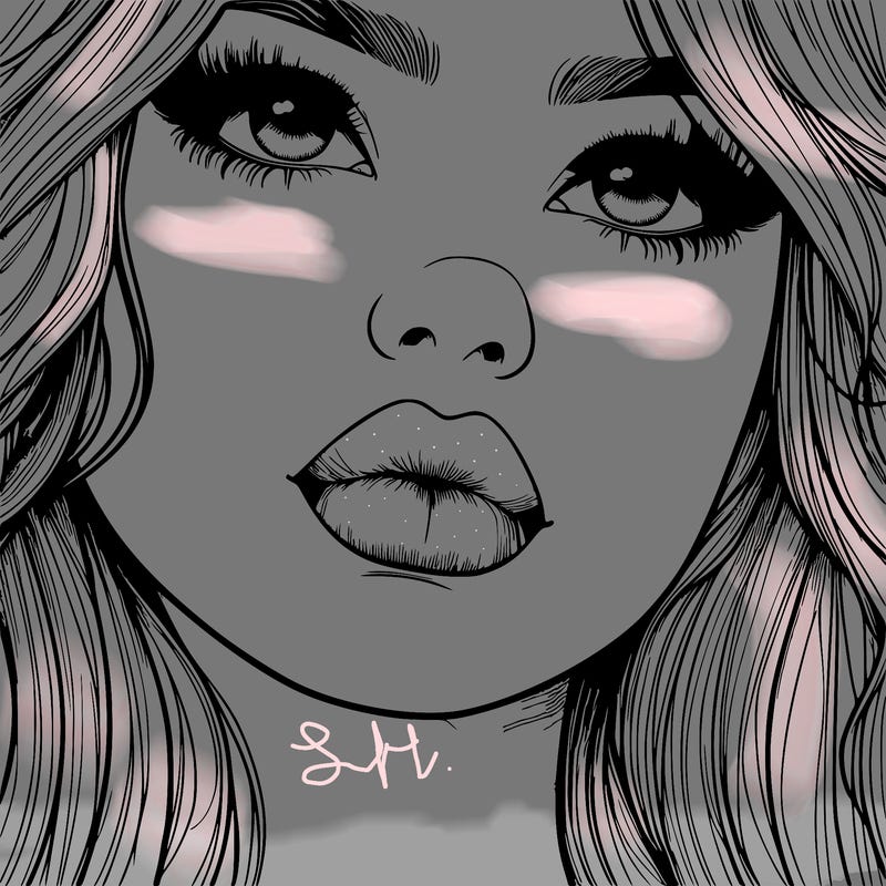 really realistic girl with lips