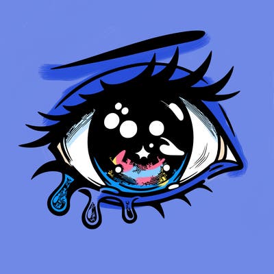 a realistic crying eye