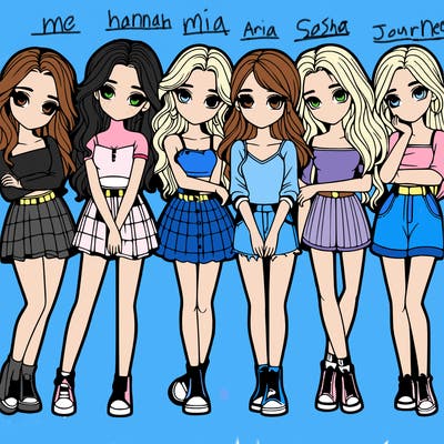 a group of girls realistic