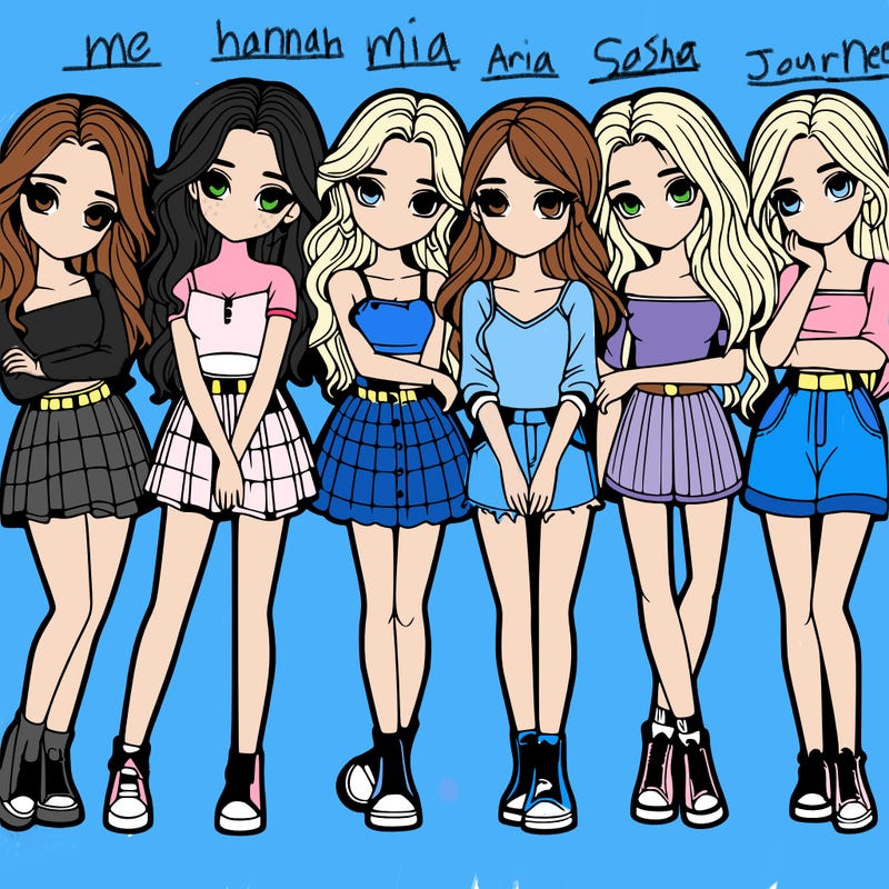 a group of girls realistic