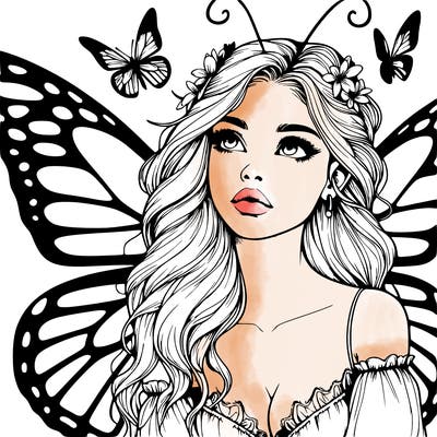 butterfly fairy realistic girl