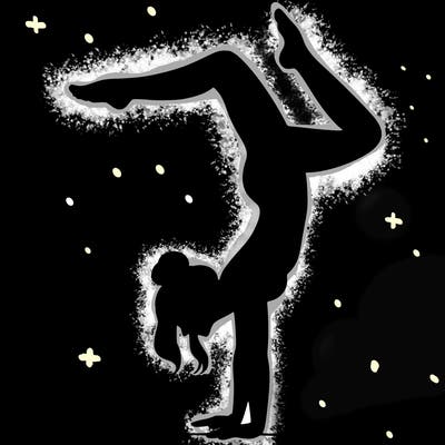 a woman doing a handstand