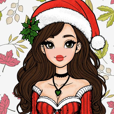 realistic christmas woman