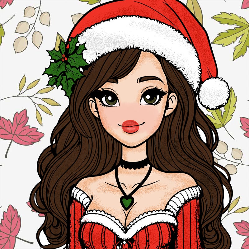 realistic christmas woman