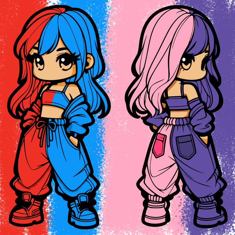 girl in crop top and baggy pants