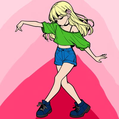 realistic girl danceing