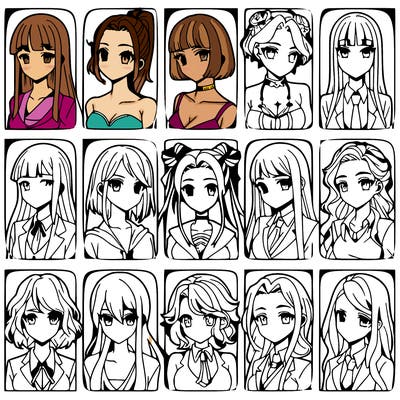 girls that look diffrent anime