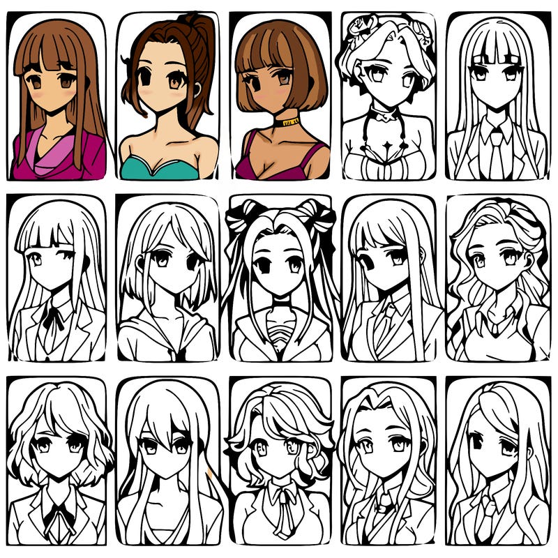 girls that look diffrent anime